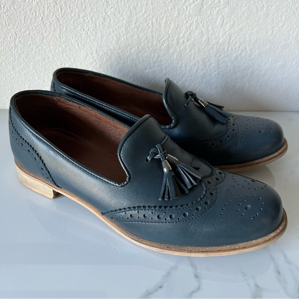 Girotti Women’s Tassel Oxfords Slip On Loafers 4219 Size 39 Blue